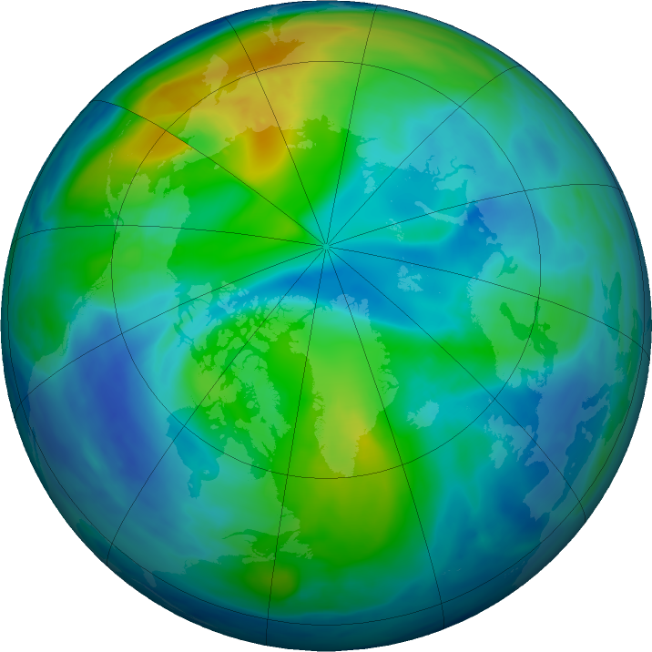 Arctic ozone map for 29 October 2016